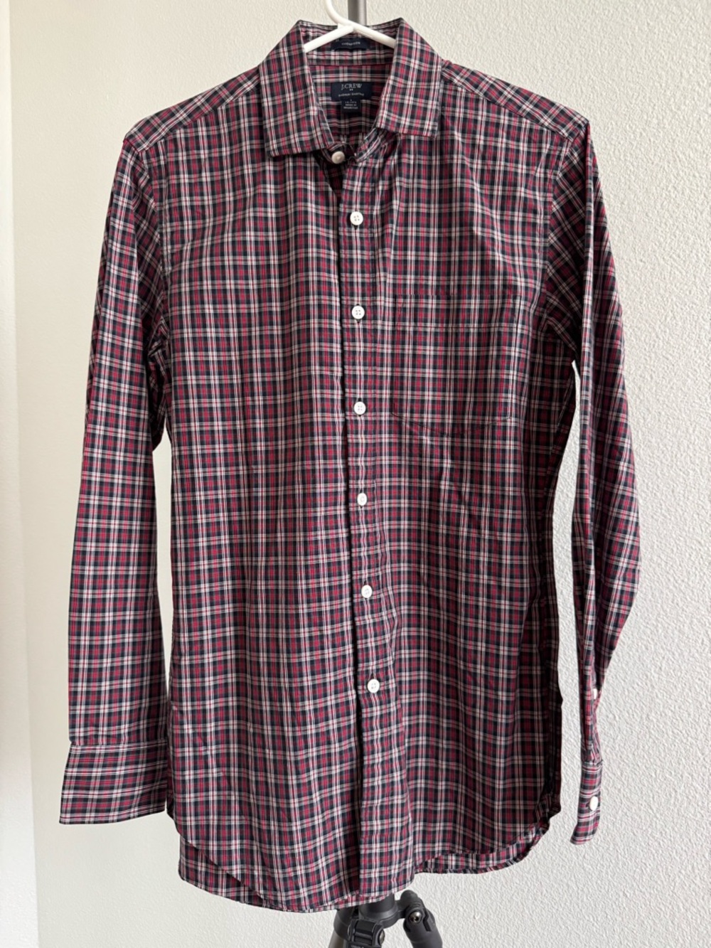 J. Crew Men's Plaid Button-Down Shirt - Red and Gray